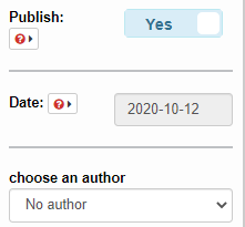 Publishing options